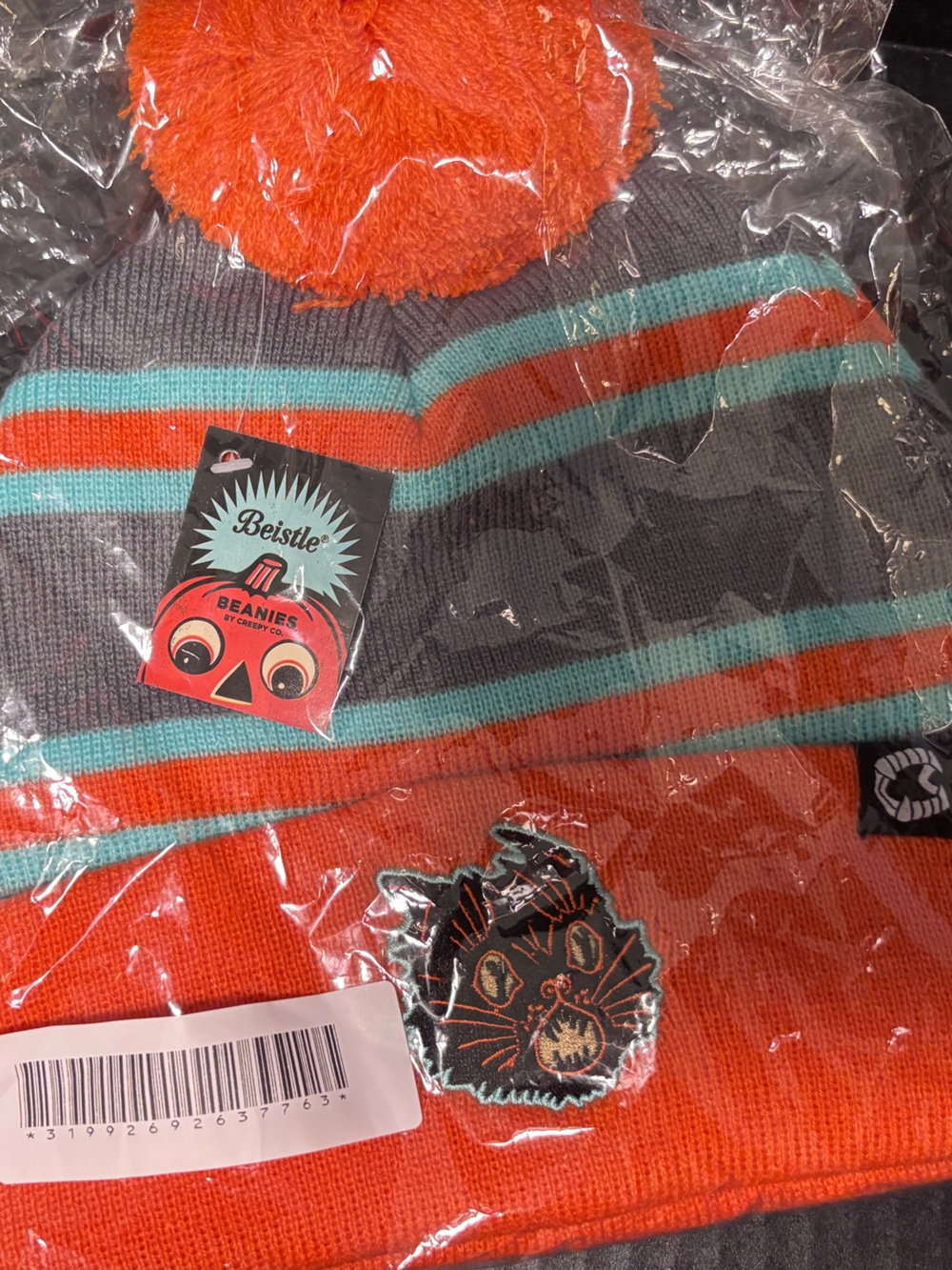 Creepy Co. Beistle Vintage Cat Scratch Striped Knit Beanie